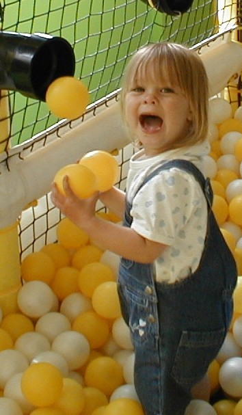 Julia playing with balls
