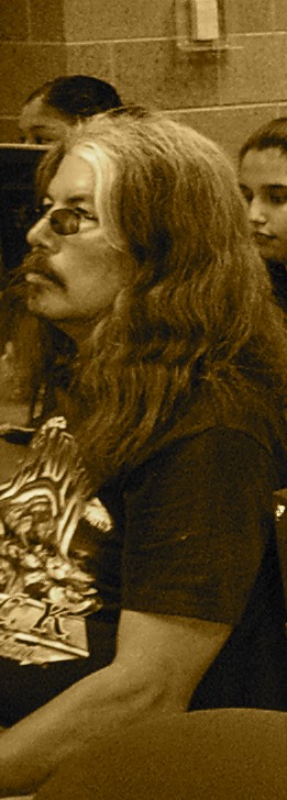 Man at meeting on reservation