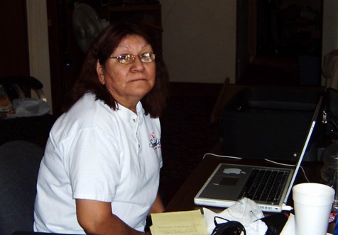 Spirit Lake administrator at computer