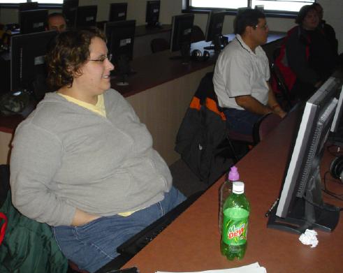 college student in computer class
