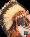 Warrior in headdress